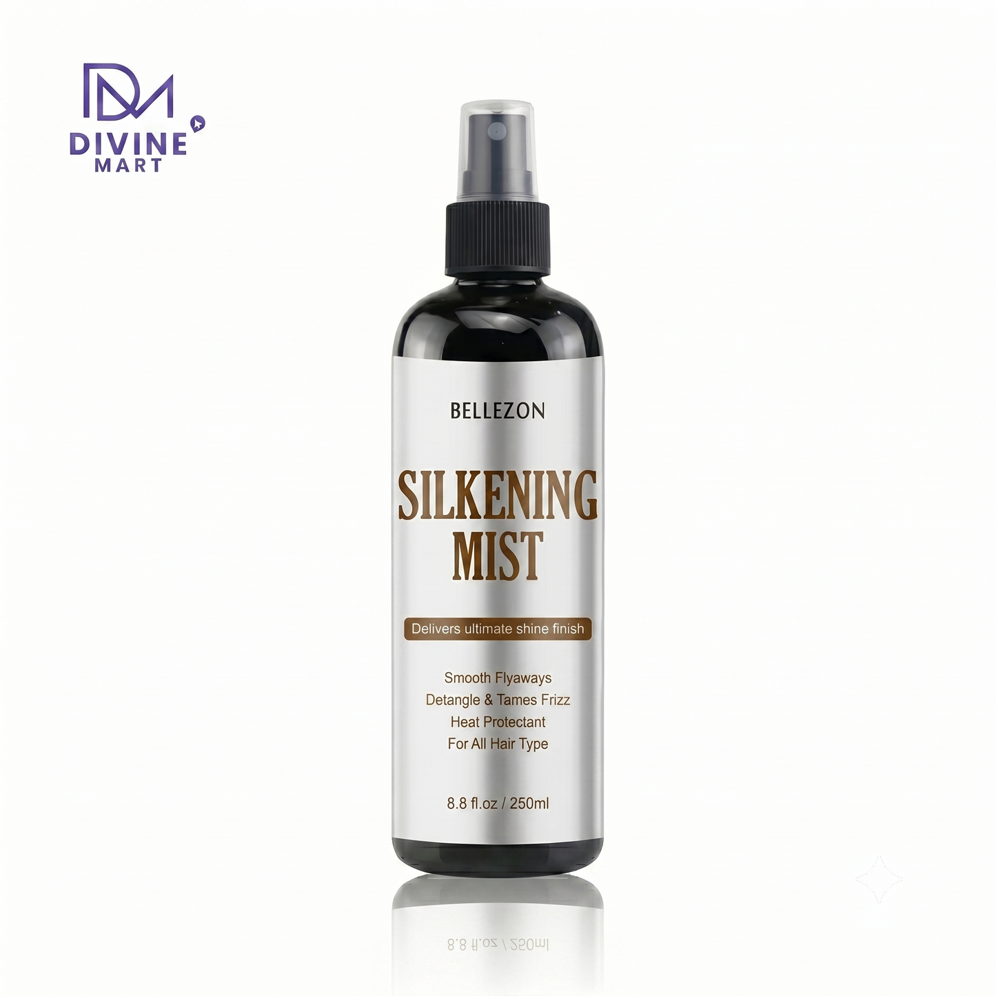 Pro-Keratin Heat Protectant Silkening Mist – Anti-Frizz & Instant Shine Hair Spray