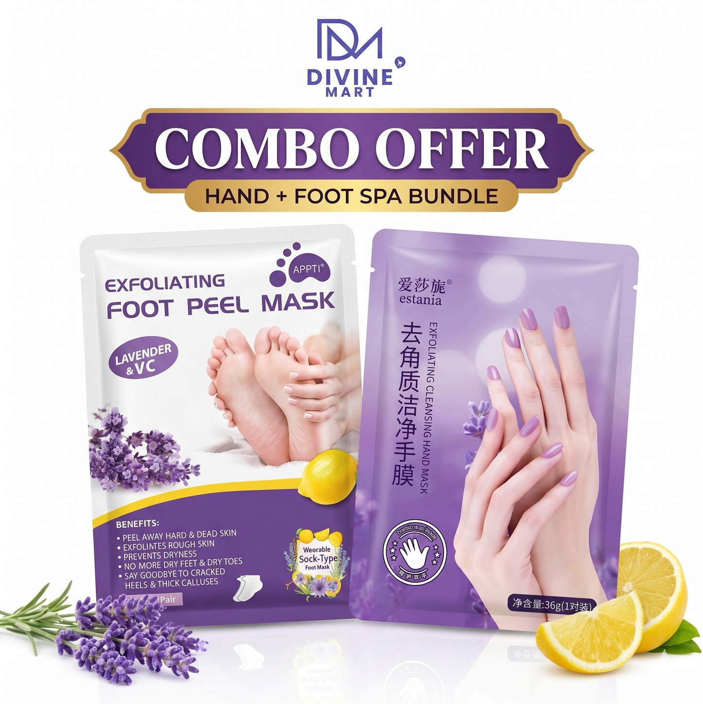 Hand & Foot Exfoliating Peel Mask Combo