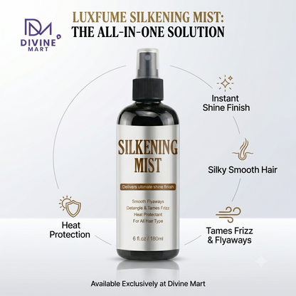 Pro-Keratin Heat Protectant Silkening Mist – Anti-Frizz & Instant Shine Hair Spray